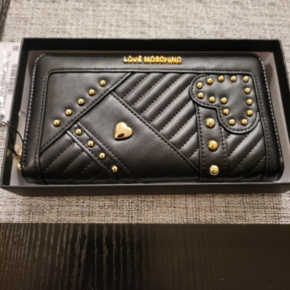 Love Moschino Studded & Quilted Wallet. - Picture 1 of 16